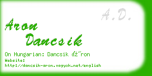 aron dancsik business card